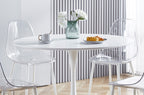 Silla Comedor Telma Transparente Patas Blancas