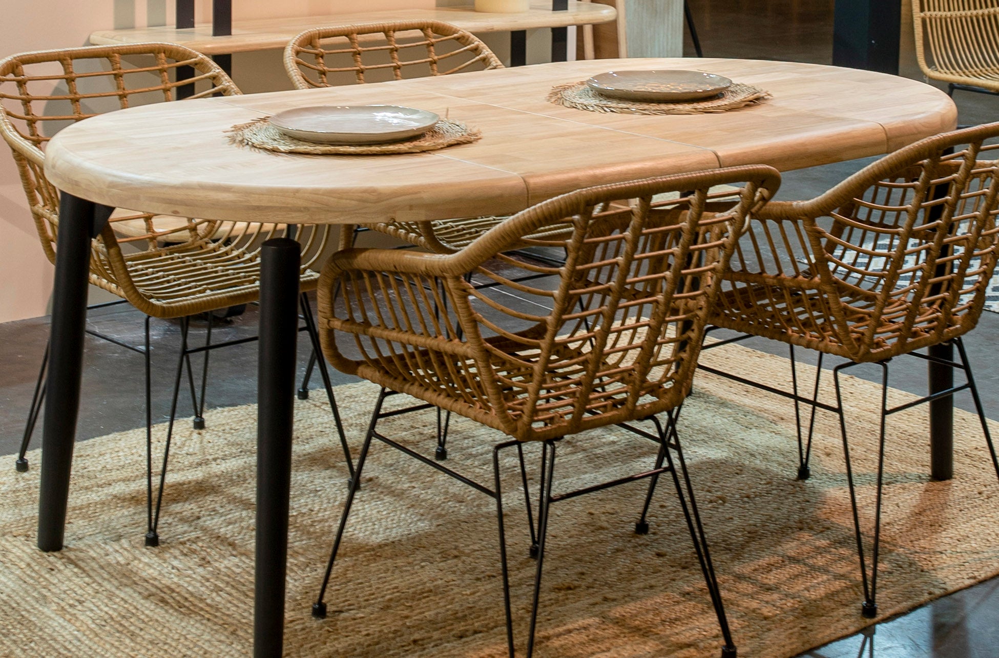 Mesa Comedor Redonda Extensible 100 - 140 - 180 cm Moon Nordish / Negro