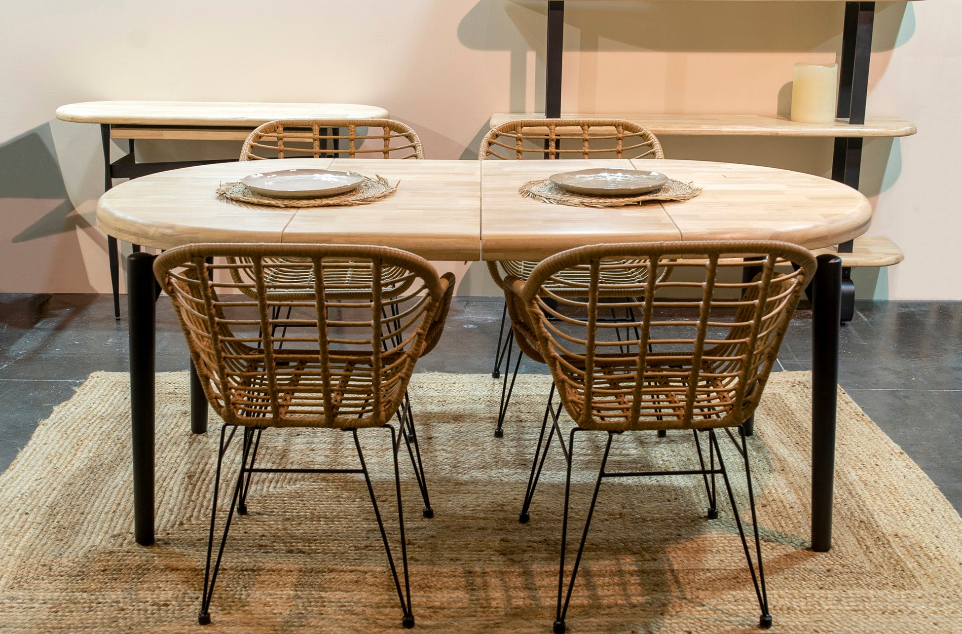 Mesa Comedor Redonda Extensible 100 - 140 - 180 cm Moon Nordish / Negro