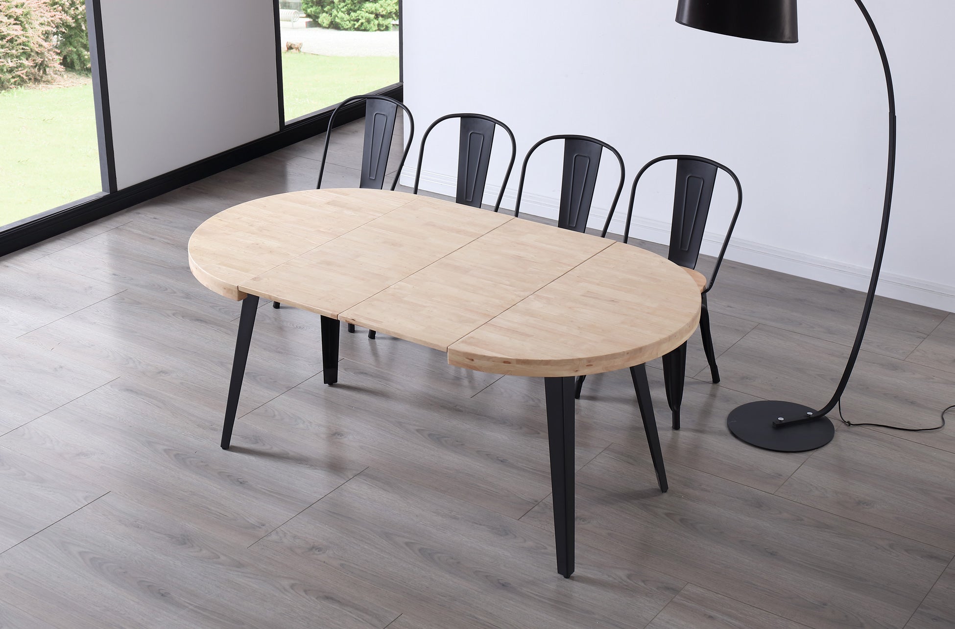 Mesa Comedor Redonda Extensible Berg 100 - 140 - 180 cm Roble - imagen 4