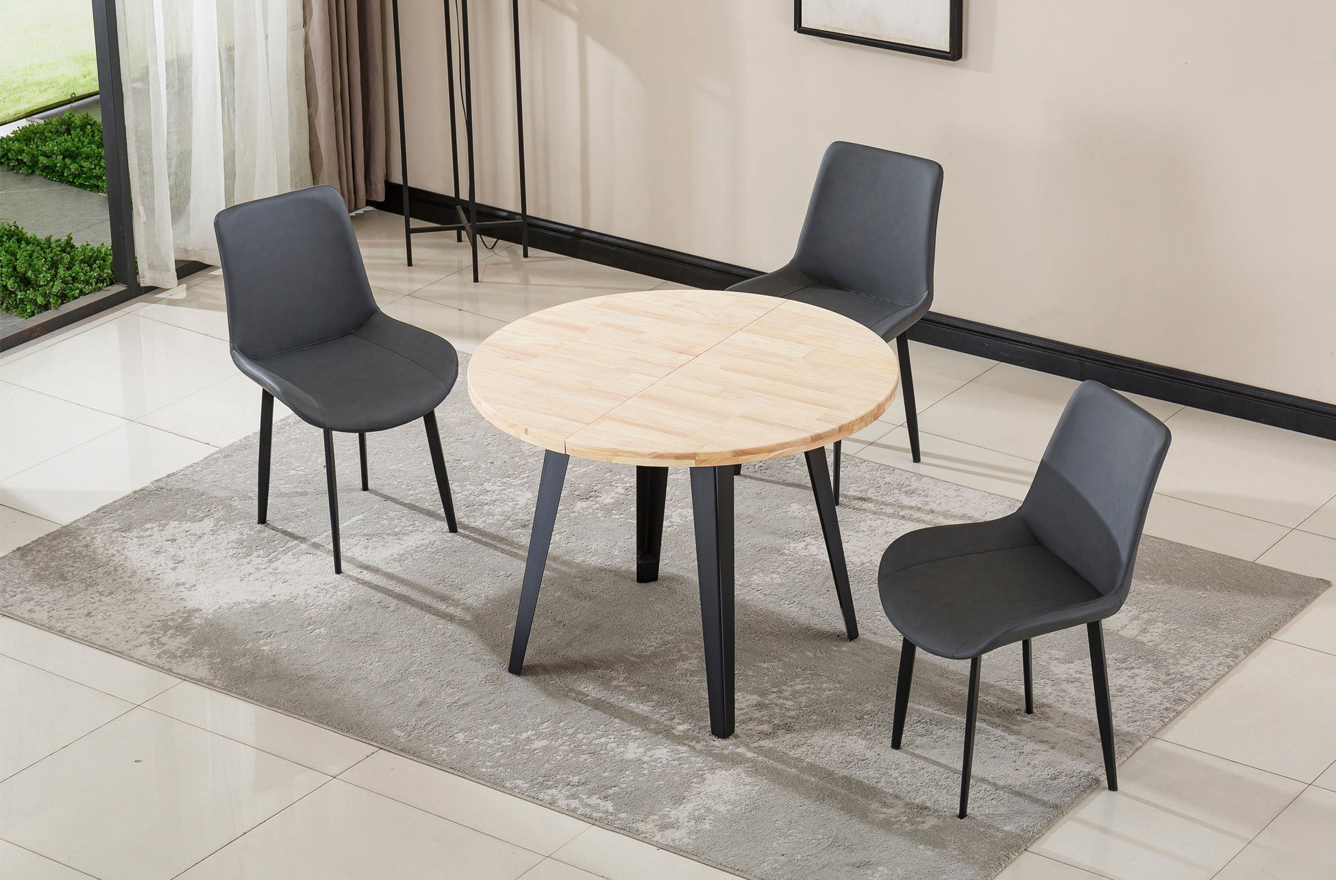 Mesa Comedor Redonda Extensible Berg-E 100-140-180 cm Roble Nordish