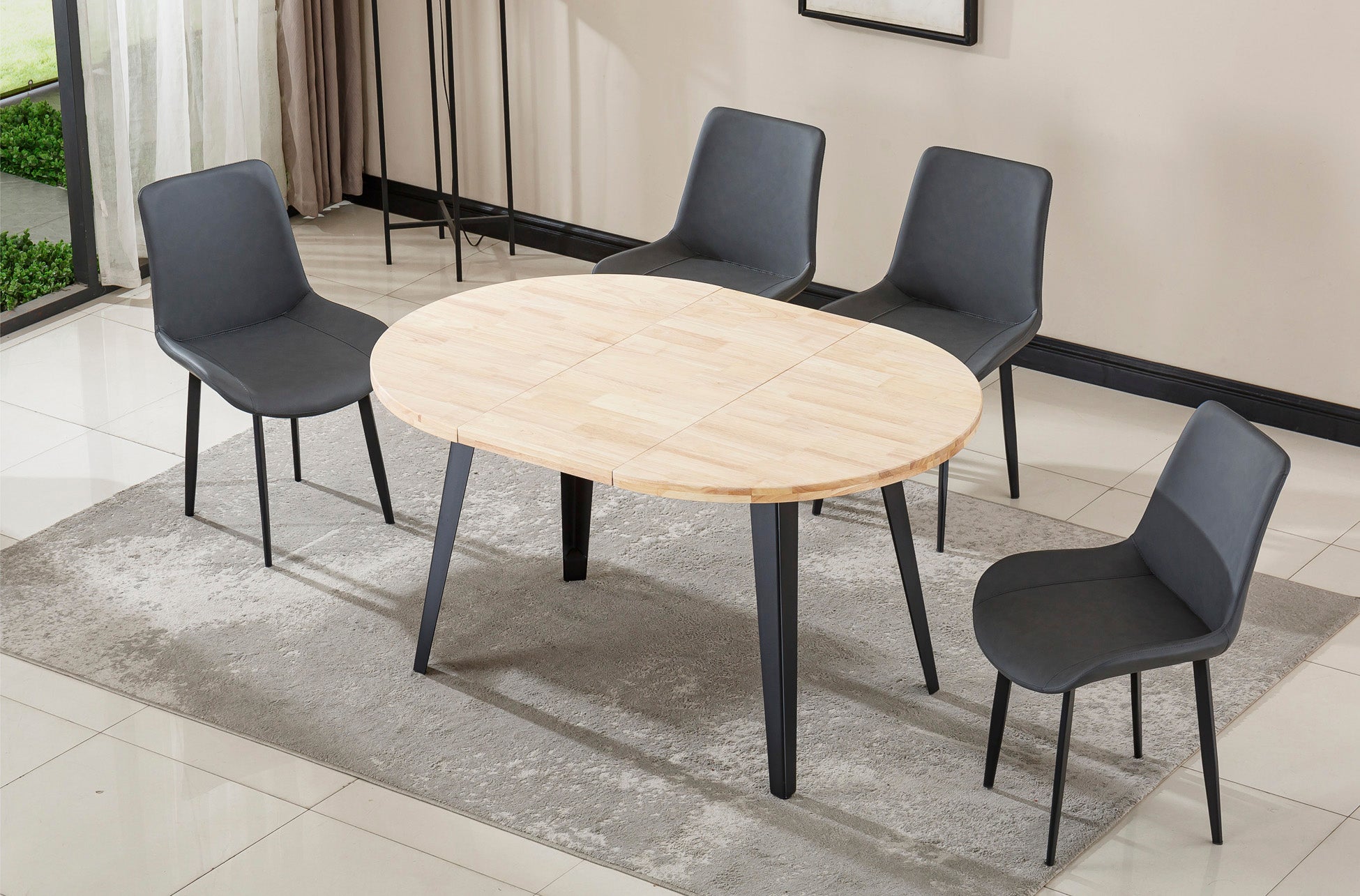 Mesa Comedor Redonda Extensible Berg-E 100-140-180 cm Roble Nordish