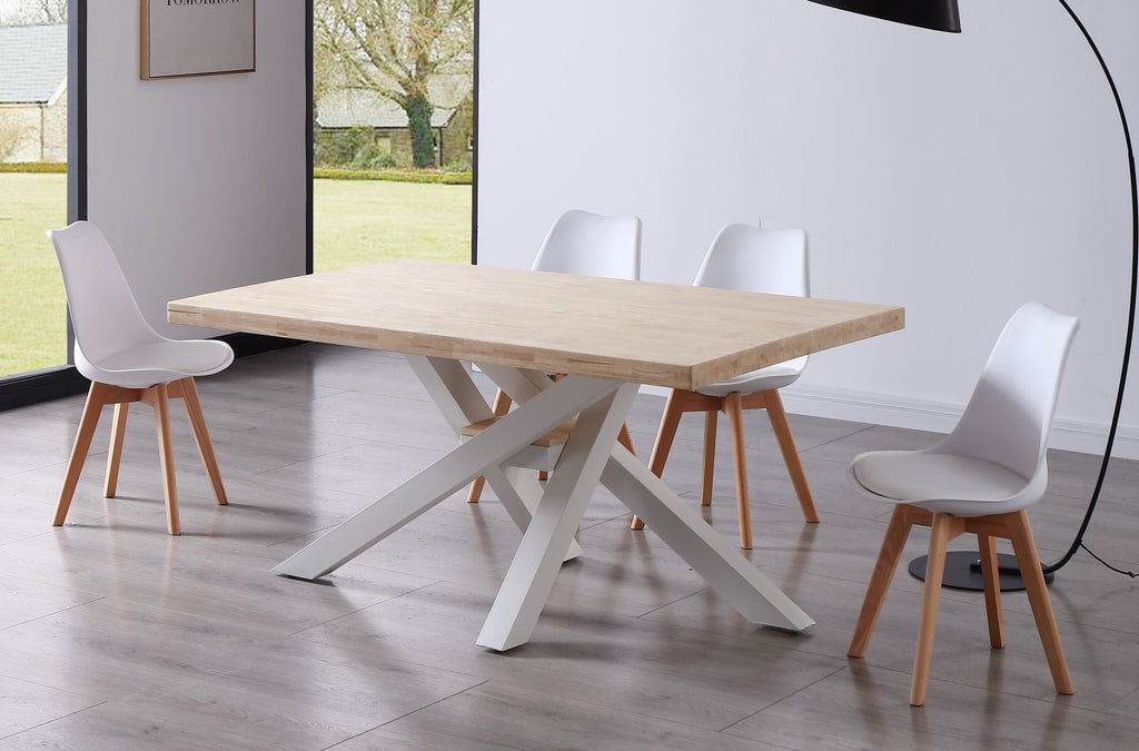Mesa Comedor Fija Xena Roble Tapa con Forma