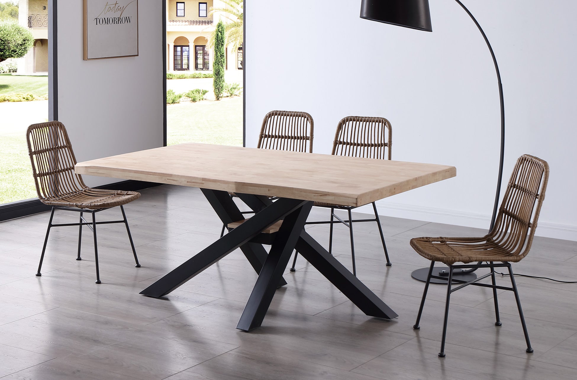 Mesa Comedor Fija Xena 180x100 cm Roble Tapa con Forma - imagen 2