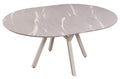 Mesa Comedor Redonda Extensible Paul 130 - 160x130 cm Cerámica Grey / Blanco