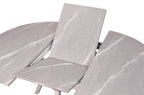Mesa Comedor Redonda Extensible Paul 130 - 160x130 cm Cerámica Grey / Blanco - imagen 4