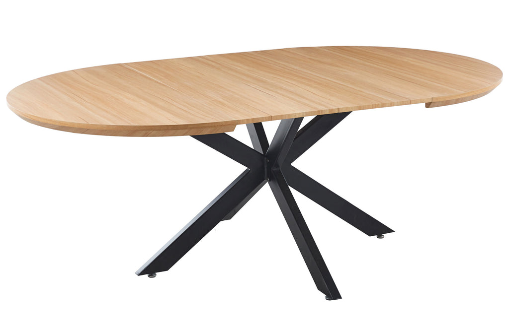 Mesa Comedor Redonda Extensible Cross 130 - 170 - 210x130 cm Oak / Negro - imagen 2