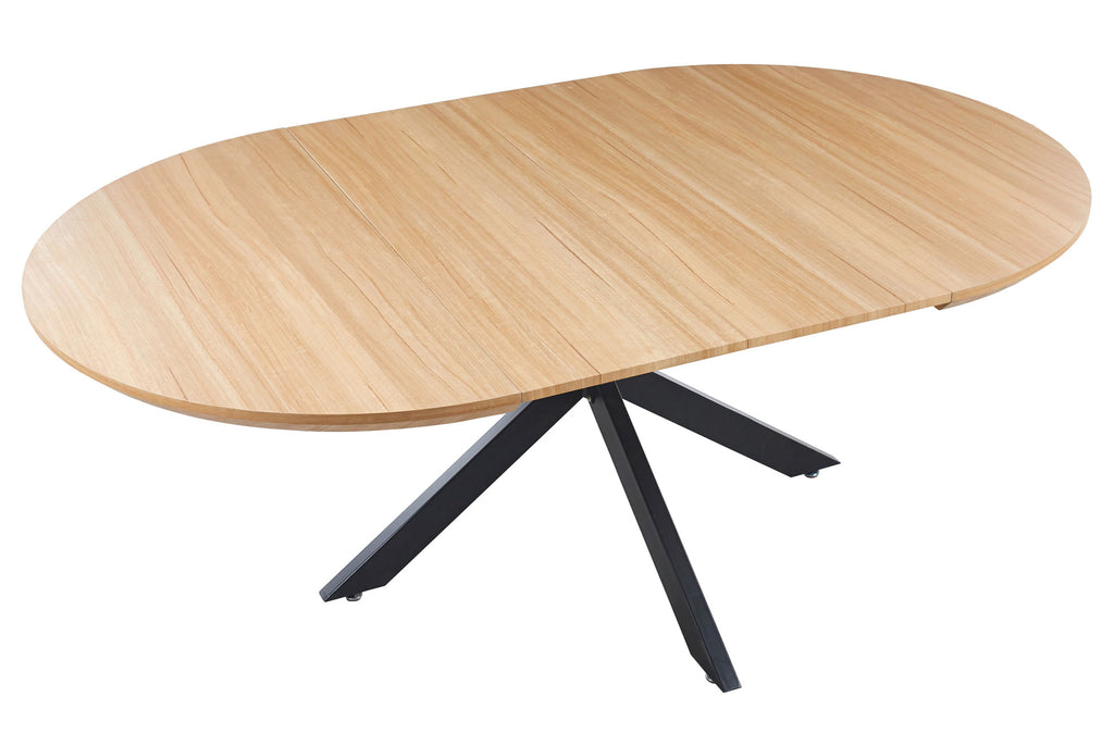 Mesa Comedor Redonda Extensible Cross 130 - 170 - 210x130 cm Oak / Negro - imagen 4