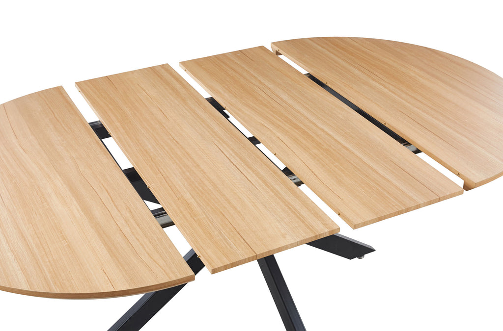 Mesa Comedor Redonda Extensible Cross 130 - 170 - 210x130 cm Oak / Negro - imagen 5