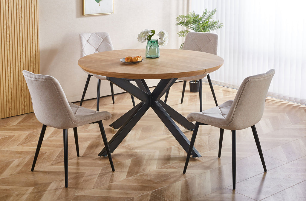 Mesa Comedor Redonda Extensible Cross 130 - 170 - 210x130 cm Oak / Negro - imagen 6