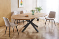 Mesa Comedor Redonda Extensible Cross 130 - 170 - 210x130 cm Oak / Negro