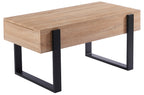 Mesa Centro Elevable 110x60 cm Industrial Oak / Negro