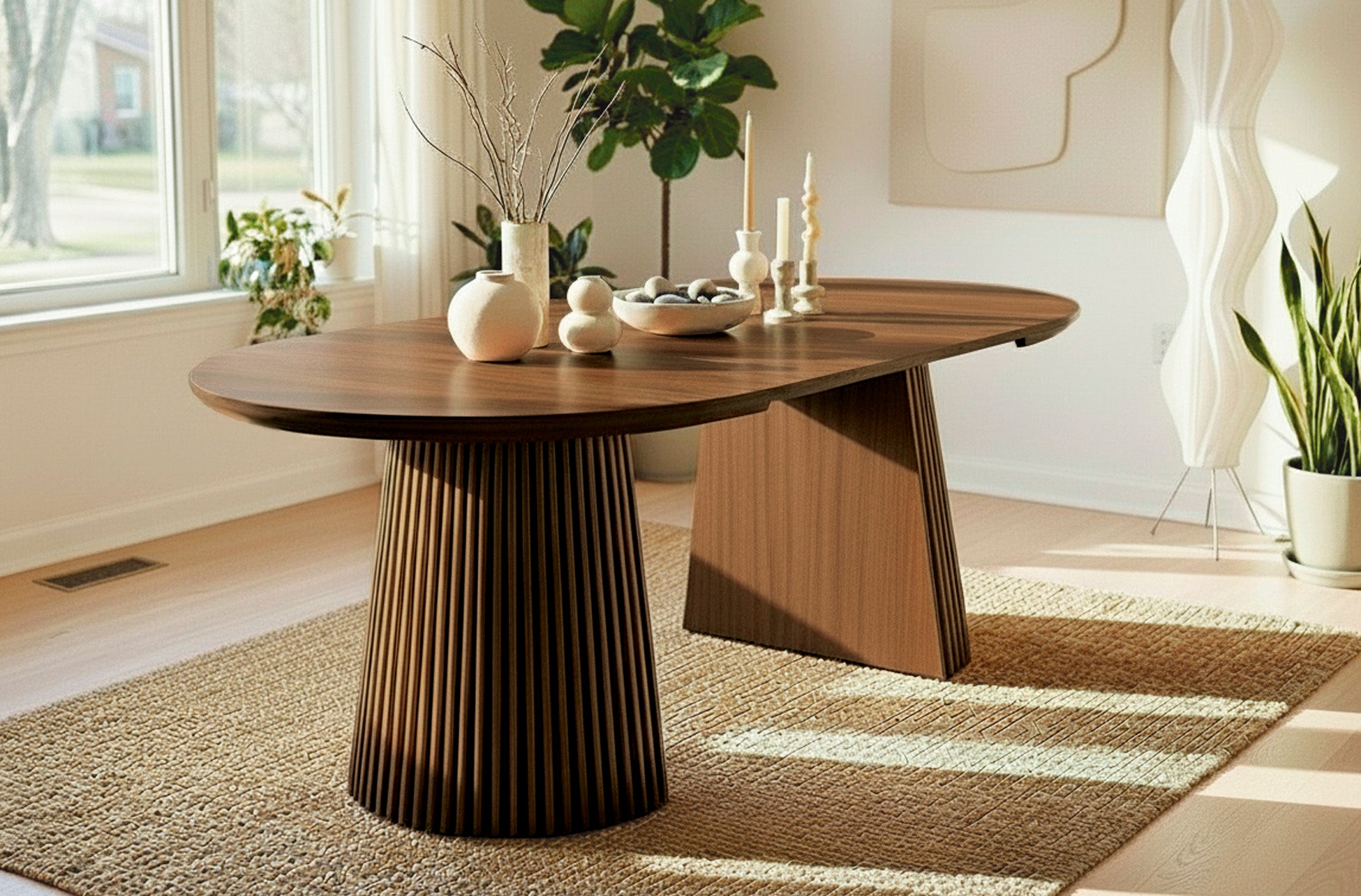 Mesa Comedor Redonda Extensible Keanu 120 - 160 - 200x120 cm - imagen 3