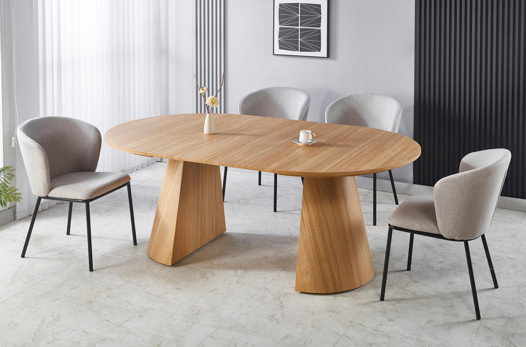 Mesa Comedor Redonda Extensible Damiano 120 - 160 - 200x120 cm Oak