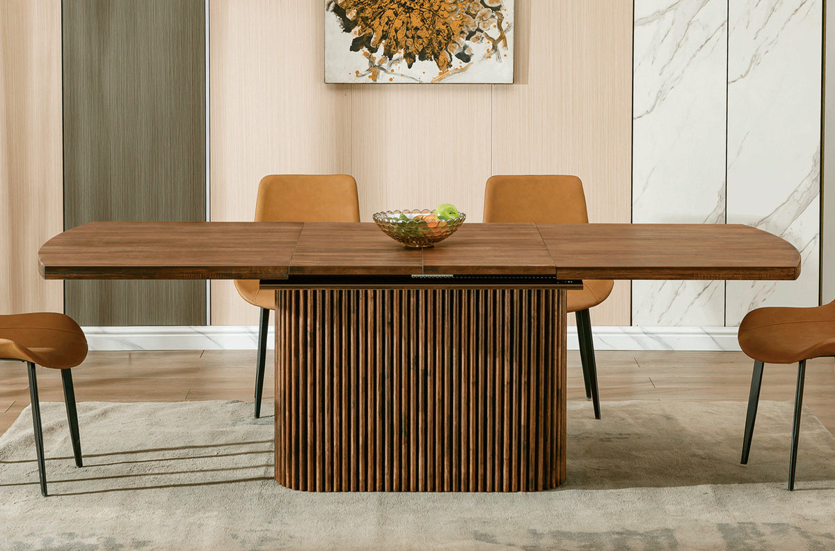 Mesa Comedor Extensible Carol 160 - 200 - 240x100 cm - Nogal