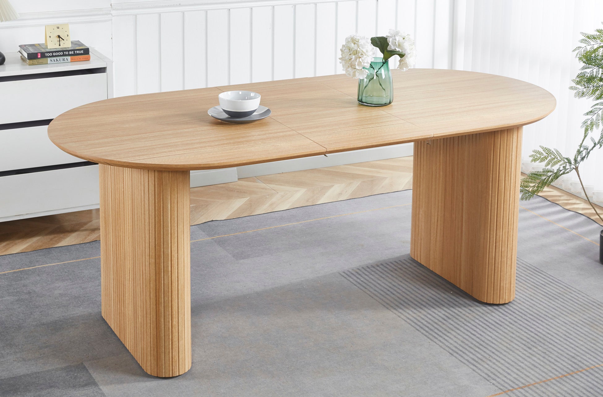 Mesa Comedor Oval Extensible 150 - 190 - 230 cm Pietra - imagen 5