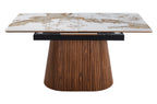 Mesa Comedor Extensible Angelina 160 - 200x90 cm Nogal / Cerámica - Nogal / Cerámica