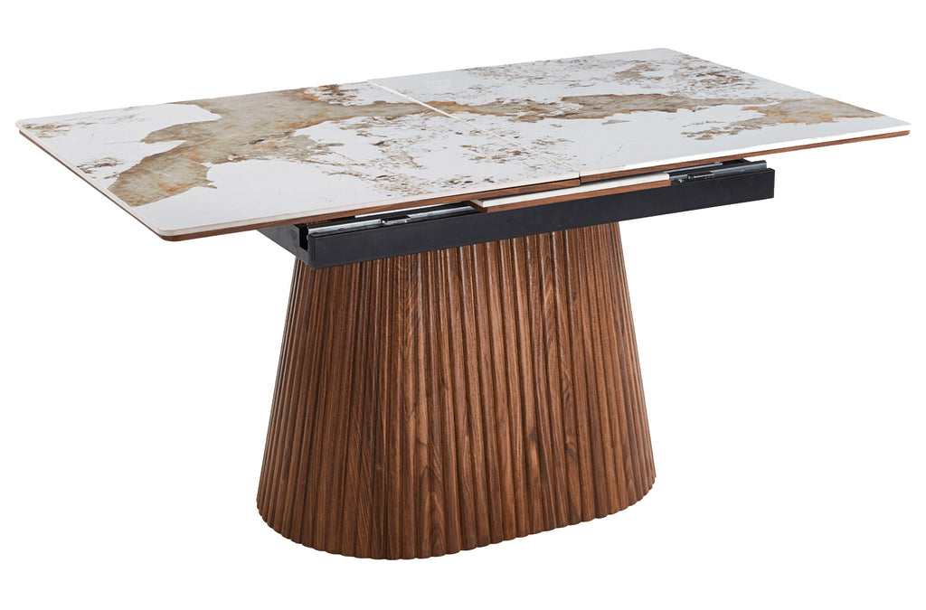 Mesa Comedor Extensible Angelina 160 - 200x90 cm Nogal / Cerámica - Nogal / Cerámica