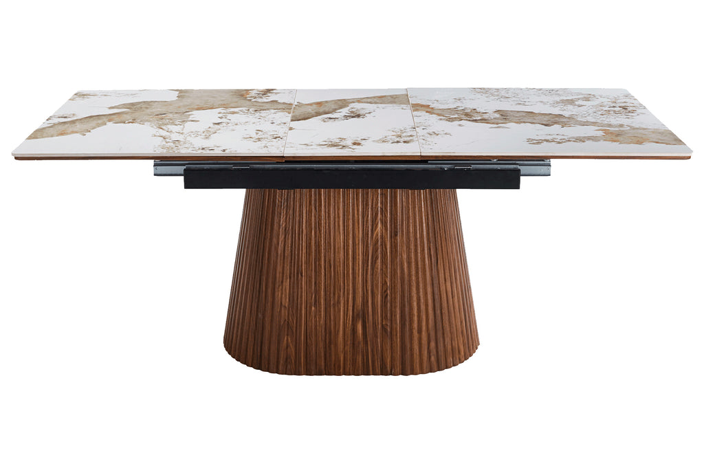 Mesa Comedor Extensible Angelina 160 - 200x90 cm Nogal / Cerámica - Nogal / Cerámica