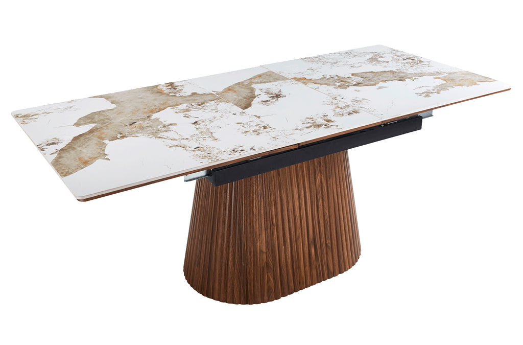 Mesa Comedor Extensible Angelina 160 - 200x90 cm Nogal / Cerámica - Nogal / Cerámica