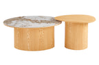 Conjunto Mesas de Centro Ashley Oak / Cerámica - Oak / Cerámica