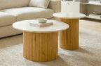 Conjunto Mesas de Centro Meryl Oak / Travertino - Oak / Travertino