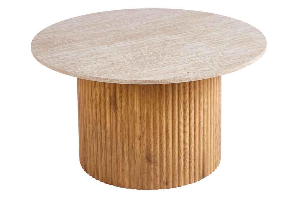 Conjunto Mesas de Centro Meryl Oak / Travertino - Oak / Travertino