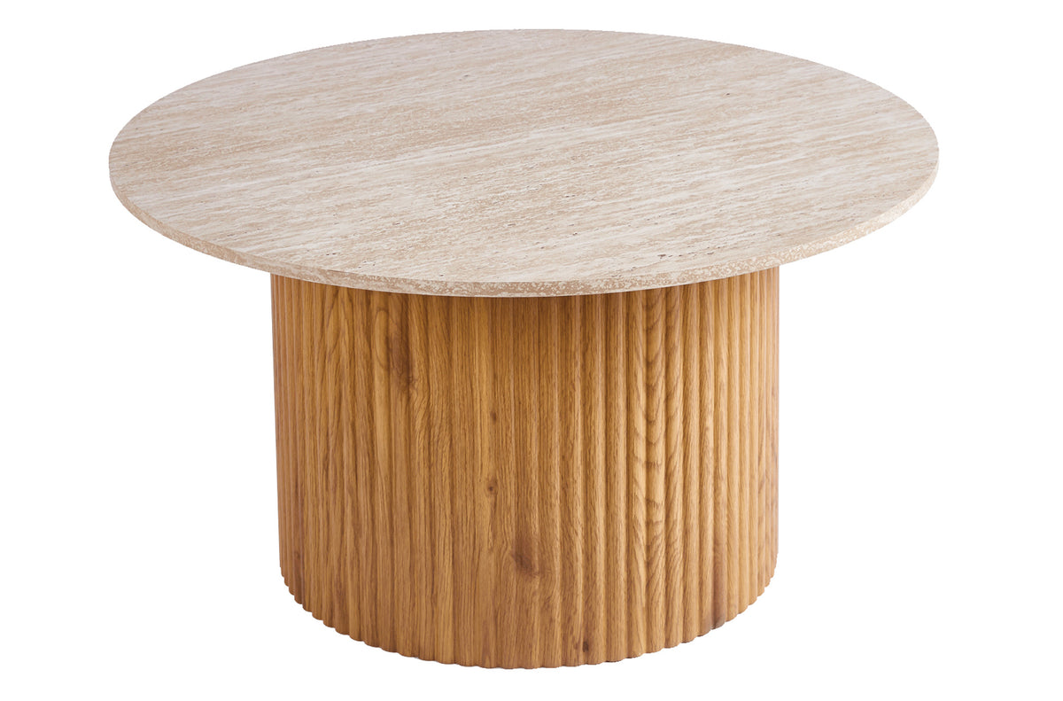 Conjunto Mesas de Centro Meryl Oak / Travertino - Oak / Travertino