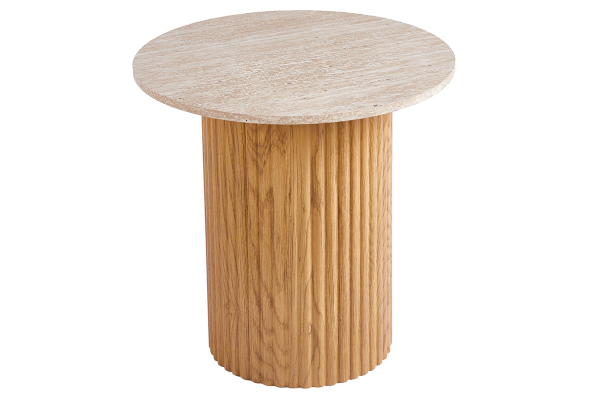 Conjunto Mesas de Centro Meryl Oak / Travertino - Oak / Travertino