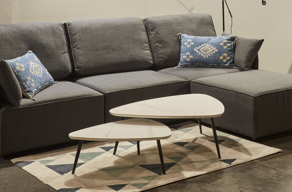 Mesa Centro Nido Ibiza Cerámica Blanco / Negro - imagen 5