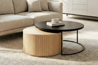 Conjunto Mesas de Centro Nido Coffee Oak / Negro - Oak / Negro