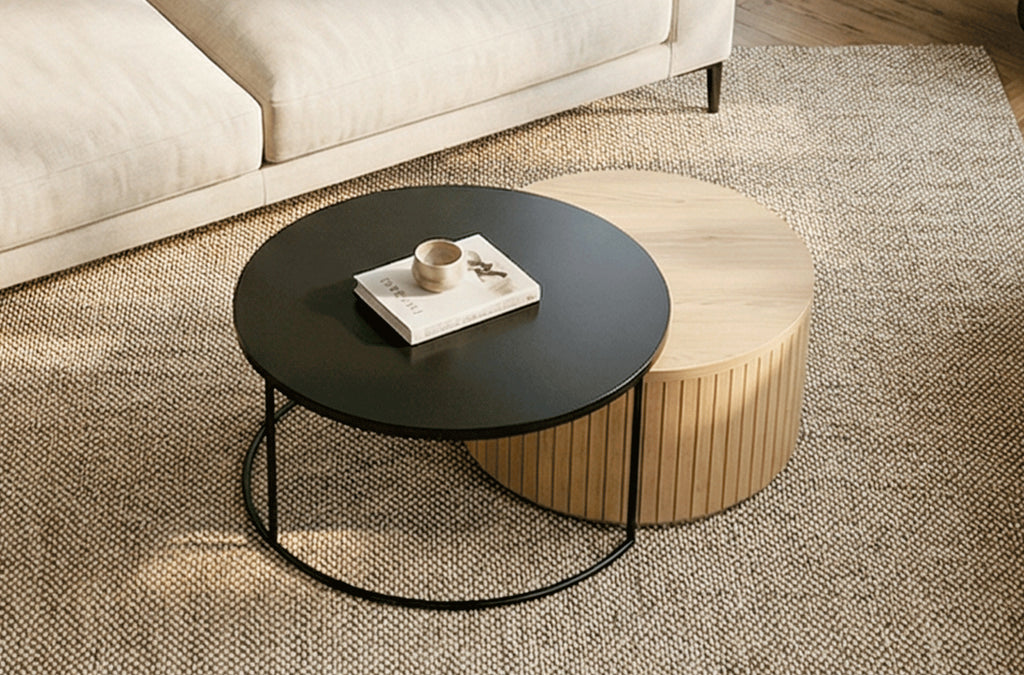Conjunto Mesas de Centro Nido Coffee Oak / Negro - Oak / Negro