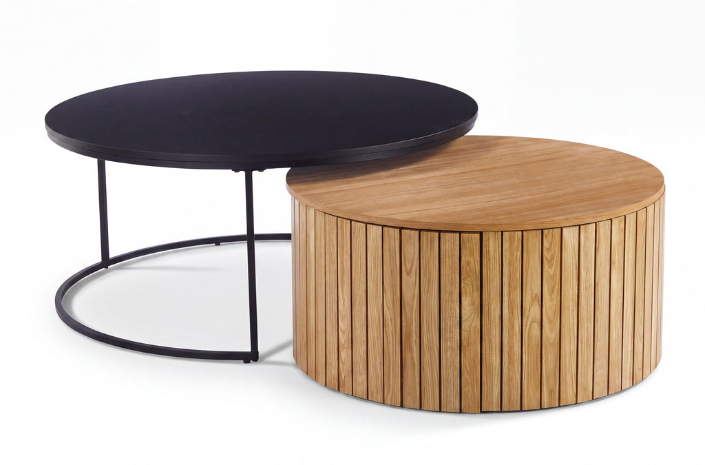 Conjunto Mesas de Centro Nido Coffee Oak / Negro - Oak / Negro