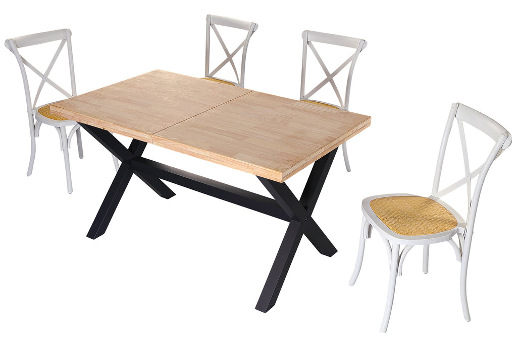 Mesa Comedor Extensible X-Loft 140 - 180 - 220x90 cm Roble / Nordish / Negro - imagen 4
