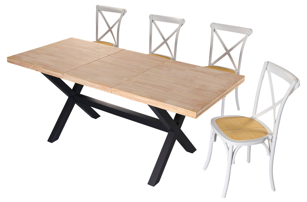 Mesa Comedor Extensible X-Loft 140 - 180 - 220x90 cm Roble / Nordish / Negro - imagen 5