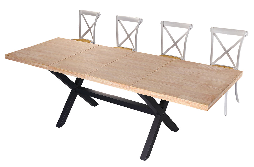 Mesa Comedor Extensible X-Loft 140 - 180 - 220x90 cm Roble / Nordish / Negro - imagen 6