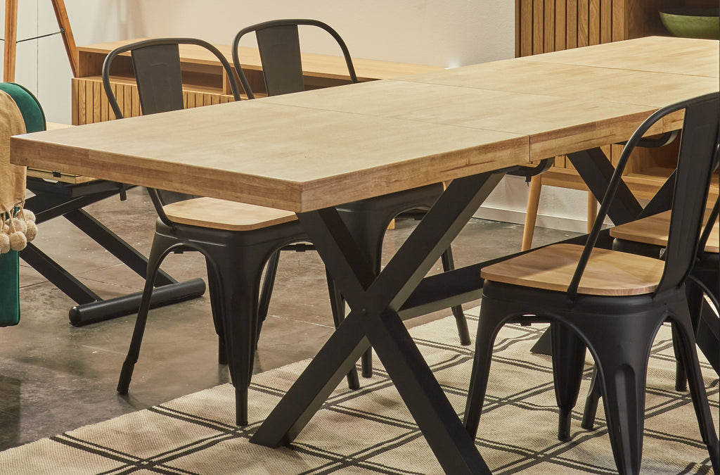 Mesa Comedor Extensible X-Loft 140 - 180 - 220x90 cm Roble / Nordish / Negro