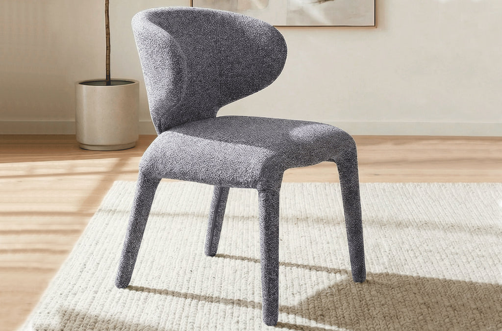 Silla Comedor Tapizada Teddy Tejido Leo (Pack 2 unidades) - Gris