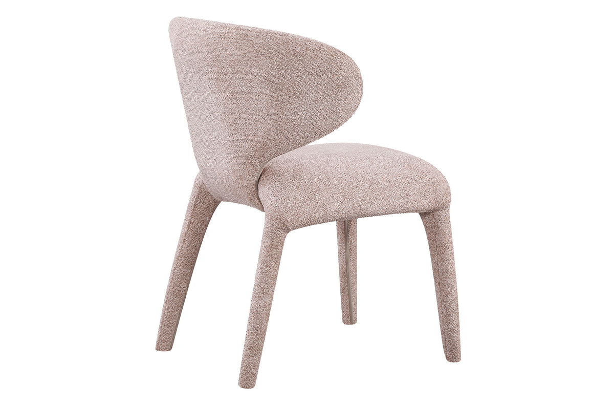 Silla Comedor Tapizada Teddy Tejido Leo (Pack 2 unidades) - Beige