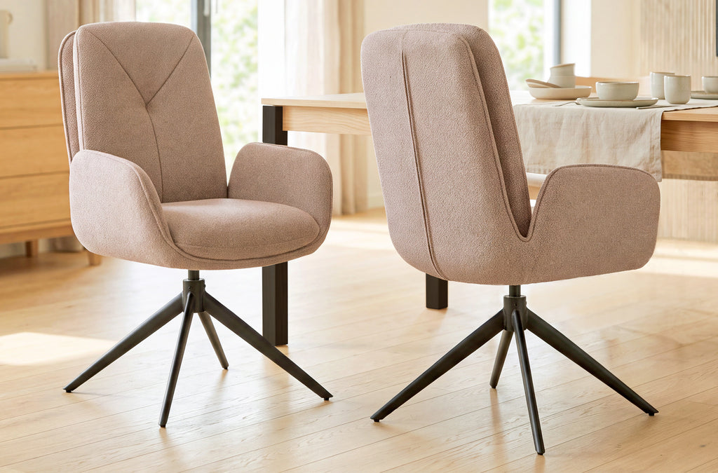 Silla Comedor Giratoria Feel Tejido Leo (Pack 2 unidades) - Beige