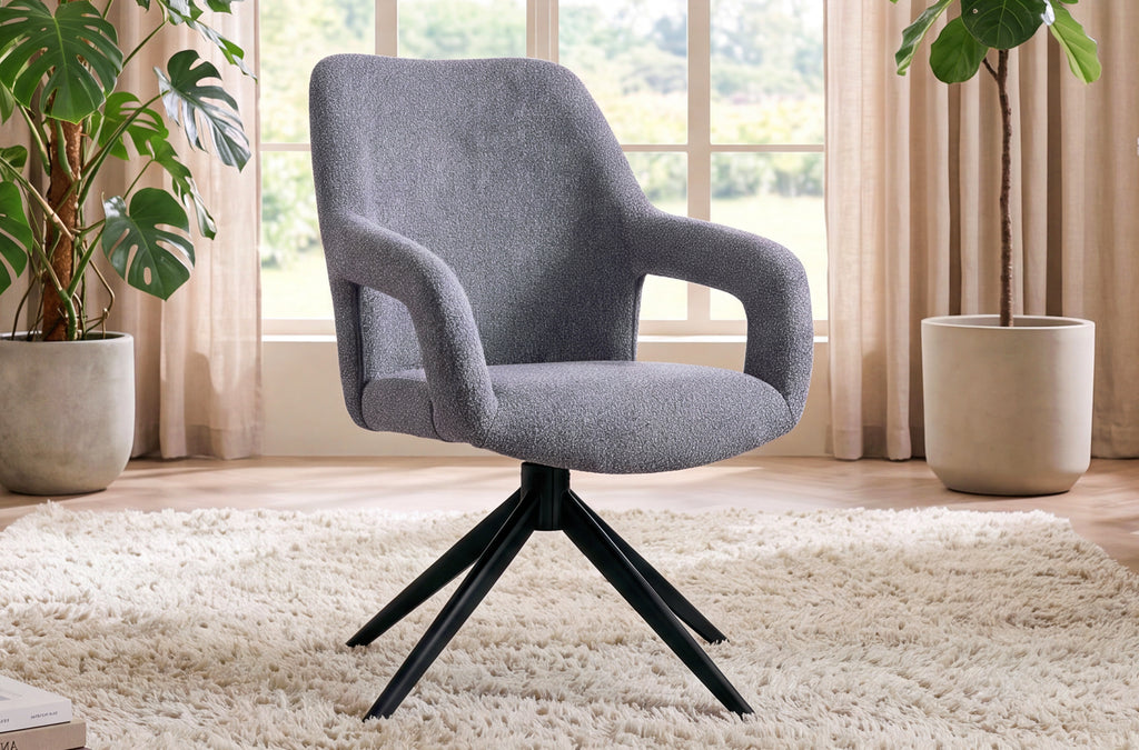 Silla Comedor Giratoria Opera Tejido Leo (Pack 2 unidades) - Gris