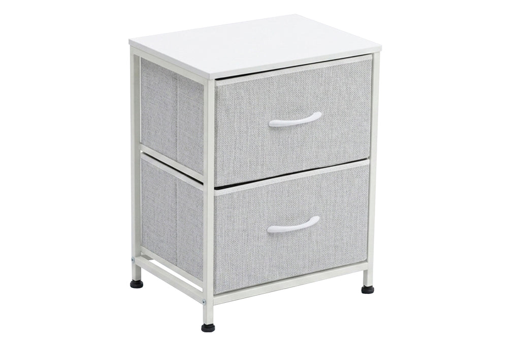 Mesilla Metálica 2 Cubos 40x30 cm Blanco - Blanco