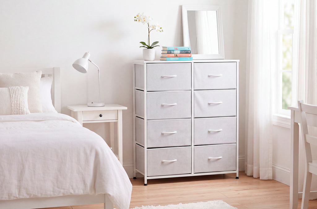 Estantería Metálica 8 Cubos 80x30 cm Blanco - Blanco
