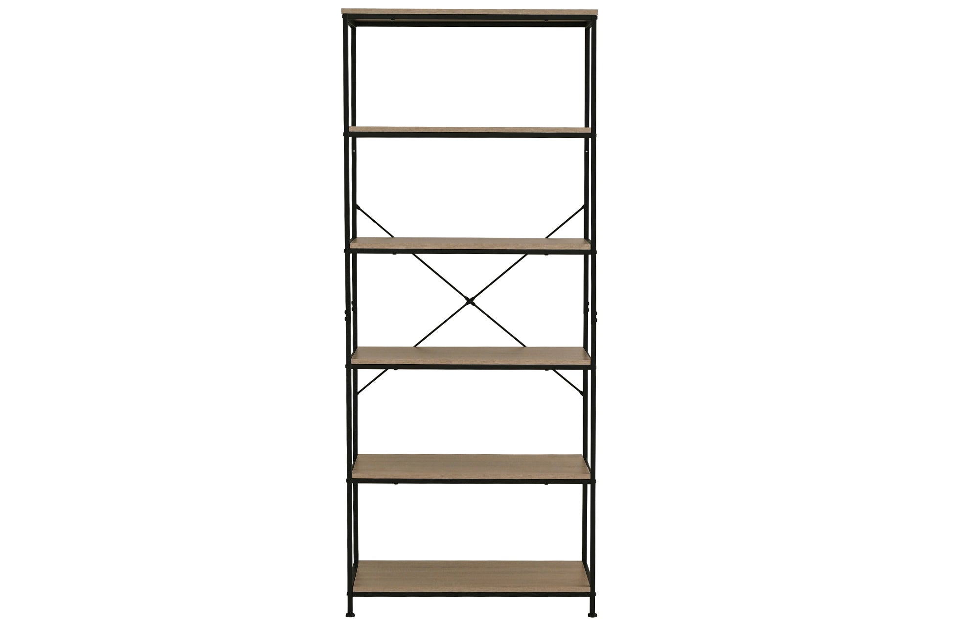 Estantería 6 Estantes Deck 75x180 cm Oak / Negro