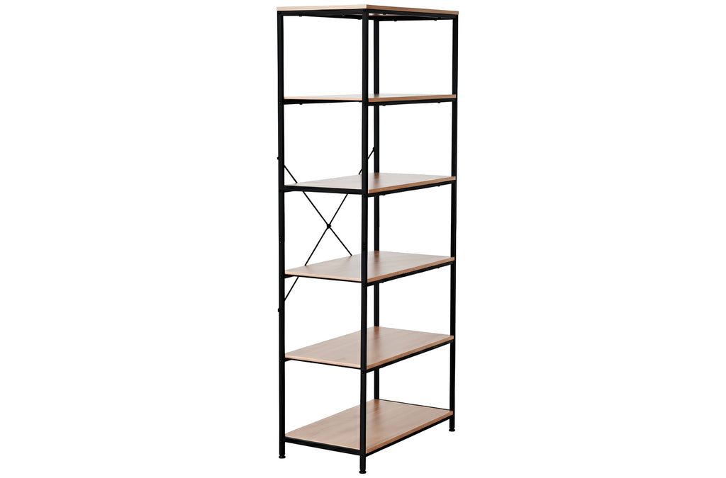 Estantería 6 Estantes Deck 75x180 cm Oak / Negro - imagen 3