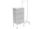 Estantería con Colgador 3 Cubos 76x30 cm Blanco - Blanco