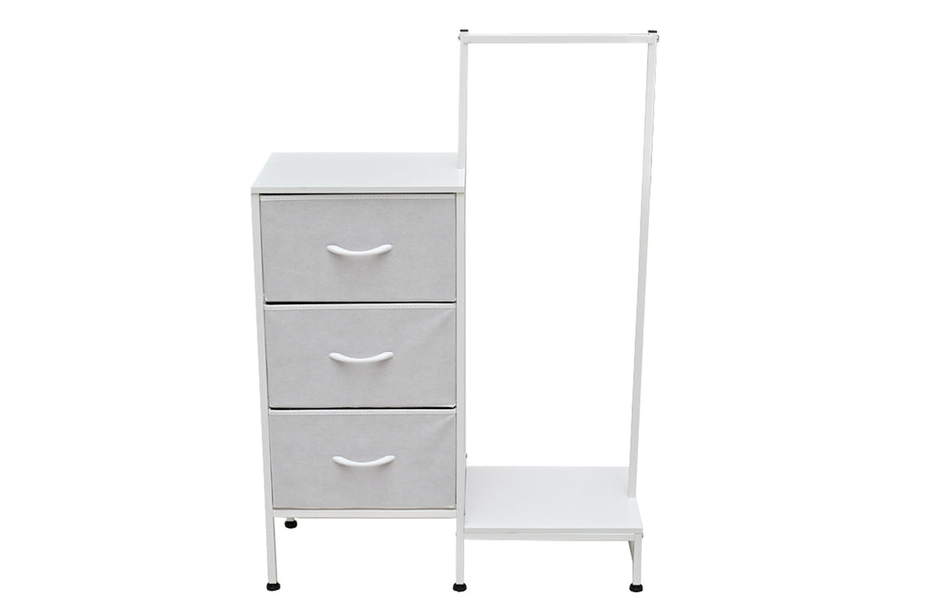Estantería con Colgador 3 Cubos 76x30 cm Blanco - Blanco