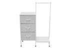 Estantería con Colgador 3 Cubos 76x30 cm Blanco - Blanco