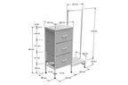 Estantería con Colgador 3 Cubos 76x30 cm Blanco - Blanco