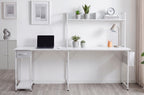 Mesa Estudio Versátil 120x50 - 140 cm Blanco - Blanco
